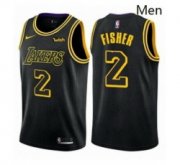 Wholesale Cheap Mens Nike Los Angeles Lakers 2 Derek Fisher Swingman Black City Edition NBA Jersey
