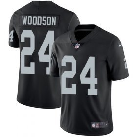 Wholesale Cheap Nike Raiders #24 Charles Woodson Black Team Color Men\'s Stitched NFL Vapor Untouchable Limited Jersey
