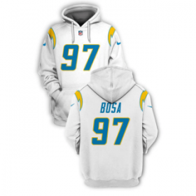 Wholesale Cheap Men\'s Los Angeles Chargers #97 Joey Bosa White 2021 Pullover Hoodie