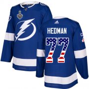 Wholesale Cheap Adidas Lightning #77 Victor Hedman Blue Home Authentic USA Flag 2020 Stanley Cup Final Stitched NHL Jersey