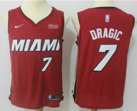 Wholesale Cheap Men\'s Miami Heat #7 Goran Dragic Red 2017-2018 Nike Swingman Ultimate Software Stitched NBA Jersey