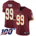 Wholesale Cheap Nike Redskins #99 Chase Young Burgundy Red Team Color Men's Stitched NFL 100th Season Vapor Untouchable Limited Jersey