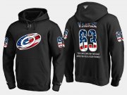 Wholesale Cheap Hurricanes #63 Josef Vasicek NHL Banner Wave Usa Flag Black Hoodie