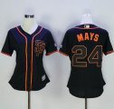 Wholesale Cheap Giants #24 Willie Mays Black Alternate Women's Stitched MLB Jersey