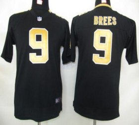 Wholesale Cheap Nike Saints #9 Drew Brees Black Team Color Youth Stitched NFL Elite Jersey