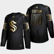 Wholesale Cheap Seattle Kraken Custom Men's Adidas Black Golden Edition Limited Stitched NHL Jersey