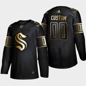 Wholesale Cheap Seattle Kraken Custom Men\'s Adidas Black Golden Edition Limited Stitched NHL Jersey