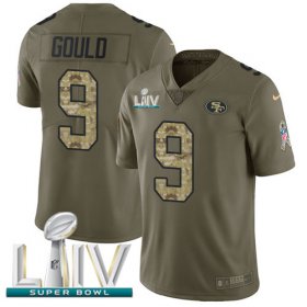 Wholesale Cheap Nike 49ers #9 Robbie Gould Olive/Camo Super Bowl LIV 2020 Men\'s Stitched NFL Limited 2017 Salute To Service Jersey