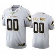 Wholesale Cheap Miami Dophins Custom Men's Nike White Golden Edition Vapor Limited NFL 100 Jersey