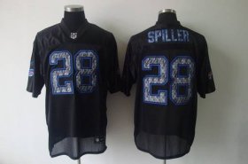 Wholesale Cheap Sideline Black United Bills #28 C.J. Spiller Black Stitched NFL Jersey