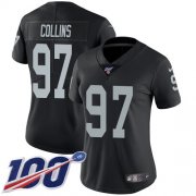 Wholesale Cheap Nike Raiders #97 Maliek Collins Black Team Color Women's Stitched NFL 100th Season Vapor Untouchable Limited Jersey