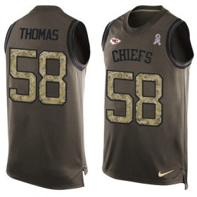 Wholesale Cheap Nike Chiefs #58 Derrick Thomas Green Men\'s Stitched NFL Limited Salute To Service Tank Top Jersey