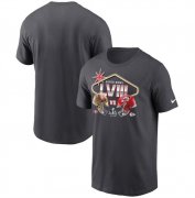 Cheap Mens Anthracite Kansas City Chiefs vs. San Francisco 49ers Super Bowl LVIII Matchup T-Shirt