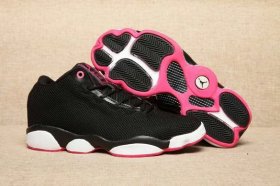 Wholesale Cheap Women\'s Air Jordan 13 Low Shoes Black/Pink-White