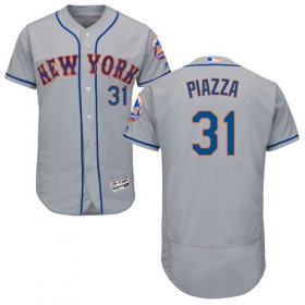 Wholesale Cheap Mets #31 Mike Piazza Grey Flexbase Authentic Collection Stitched MLB Jersey