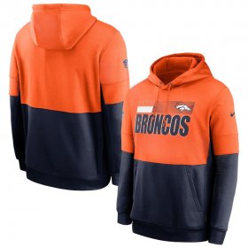 Wholesale Cheap Denver Broncos Nike Sideline Impact Lockup Performance Pullover Hoodie Orange Navy