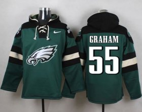 Wholesale Cheap Nike Eagles #55 Brandon Graham Midnight Green Player Pullover NFL Hoodie