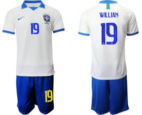Wholesale Cheap Brazil #19 Willian White Soccer Country Jersey