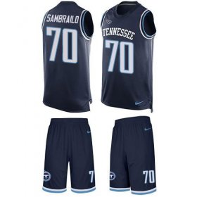 Wholesale Cheap Nike Titans #70 Ty Sambrailo Navy Blue Team Color Men\'s Stitched NFL Limited Tank Top Suit Jersey
