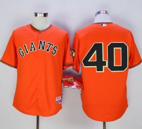 Wholesale Cheap Giants #40 Madison Bumgarner Orange Old Style \"Giants\" Stitched MLB Jersey