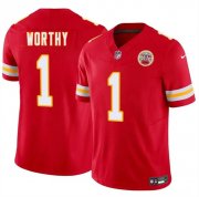 Cheap Men's Kansas City Chiefs #1 Xavier Worthy Red 2024 Draft F.U.S.E. Vapor Untouchable Limited Football Stitched Jersey