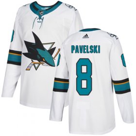 Wholesale Cheap Adidas Sharks #8 Joe Pavelski White Road Authentic Stitched Youth NHL Jersey