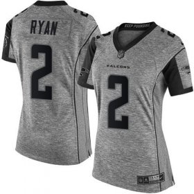 Wholesale Cheap Nike Falcons #2 Matt Ryan Gray Women\'s Stitched NFL Limited Gridiron Gray Jersey