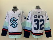 Wholesale Cheap Men's Seattle Kraken #32 Kraken White Stitched Adidas NHL Jersey