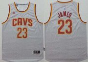 Wholesale Cheap Men's Cleveland Cavaliers #23 LeBron James Revolution 30 Swingman 2014 New Gray Jersey
