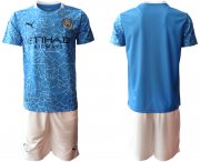 Wholesale Cheap Men 2020-2021 club Manchester City home blank blue Soccer Jerseys