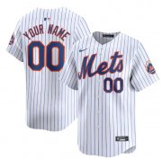 Cheap Men's New York Mets Active Player Cutsom 2024 White Home Limited Stitched Baseball Jersey