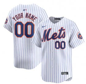 Cheap Men\'s New York Mets Active Player Cutsom 2024 White Home Limited Stitched Baseball Jersey