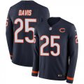 Wholesale Cheap Men's Bears #25 Mike Davis Navy Blue Team Color Men's Stitched NFL Limited Therma Long Sleeve Jersey