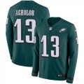 Wholesale Cheap Nike Eagles #13 Nelson Agholor Midnight Green Team Color Men's Stitched NFL Limited Therma Long Sleeve Jersey