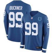 Wholesale Cheap Nike Colts #99 DeForest Buckner Royal Blue Team Color Men's Stitched NFL Limited Therma Long Sleeve Jersey