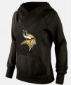 Wholesale Cheap Women's Minnesota Vikings Logo Pullover Hoodie Black-1
