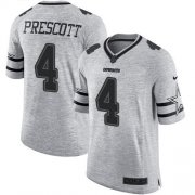 Wholesale Cheap Nike Cowboys #4 Dak Prescott Gray Men's Stitched NFL Limited Gridiron Gray II Jersey