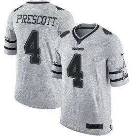 Wholesale Cheap Nike Cowboys #4 Dak Prescott Gray Men\'s Stitched NFL Limited Gridiron Gray II Jersey