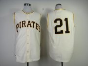 Wholesale Cheap Mitchell And Ness 1960 Pirates #21 Roberto Clemente Cream Throwback Stitched MLB Jersey