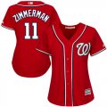 Wholesale Cheap Nationals #11 Ryan Zimmerman Red Alternate Women's Stitched MLB Jersey