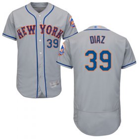 Wholesale Cheap Mets #39 Edwin Diaz Grey Flexbase Authentic Collection Stitched MLB Jersey