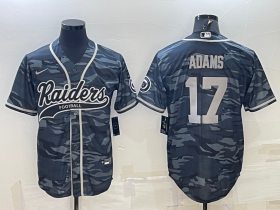Wholesale Cheap Men\'s Las Vegas Raiders #17 Davante Adams Grey Camo With Patch Cool Base Stitched Baseball Jersey