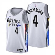 Wholesale Cheap Men's Brooklyn Nets #4 Andre Drummond 2022-23 White City Edition Stitched Basketball Jersey