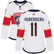 Wholesale Cheap Adidas Panthers #11 Jonathan Huberdeau White Road Authentic Women's Stitched NHL Jersey