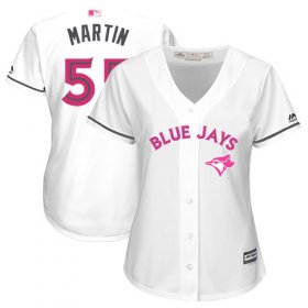 Wholesale Cheap Blue Jays #55 Russell Martin White Mother\'s Day Cool Base Women\'s Stitched MLB Jersey