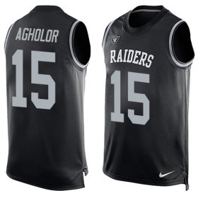 Wholesale Cheap Nike Raiders #15 Nelson Agholor Black Team Color Men\'s Stitched NFL Limited Tank Top Jersey