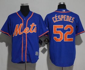 Wholesale Cheap Mets #52 Yoenis Cespedes Blue New Cool Base Alternate Home Stitched MLB Jersey