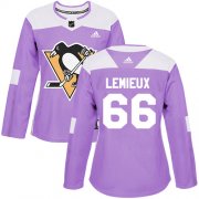 Wholesale Cheap Adidas Penguins #66 Mario Lemieux Purple Authentic Fights Cancer Women's Stitched NHL Jersey