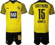 Wholesale Cheap Men 2021-2022 Club Borussia Dortmund home 15 yellow Soccer Jersey