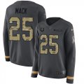 Wholesale Cheap Nike Colts #25 Marlon Mack Anthracite Salute to Service Women's Stitched NFL Limited Therma Long Sleeve Jersey